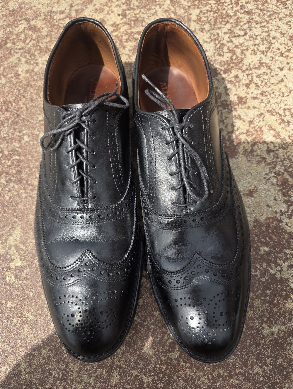 Allen Edmonds McAllister Oxford Men 14D Black Leather Wingtip